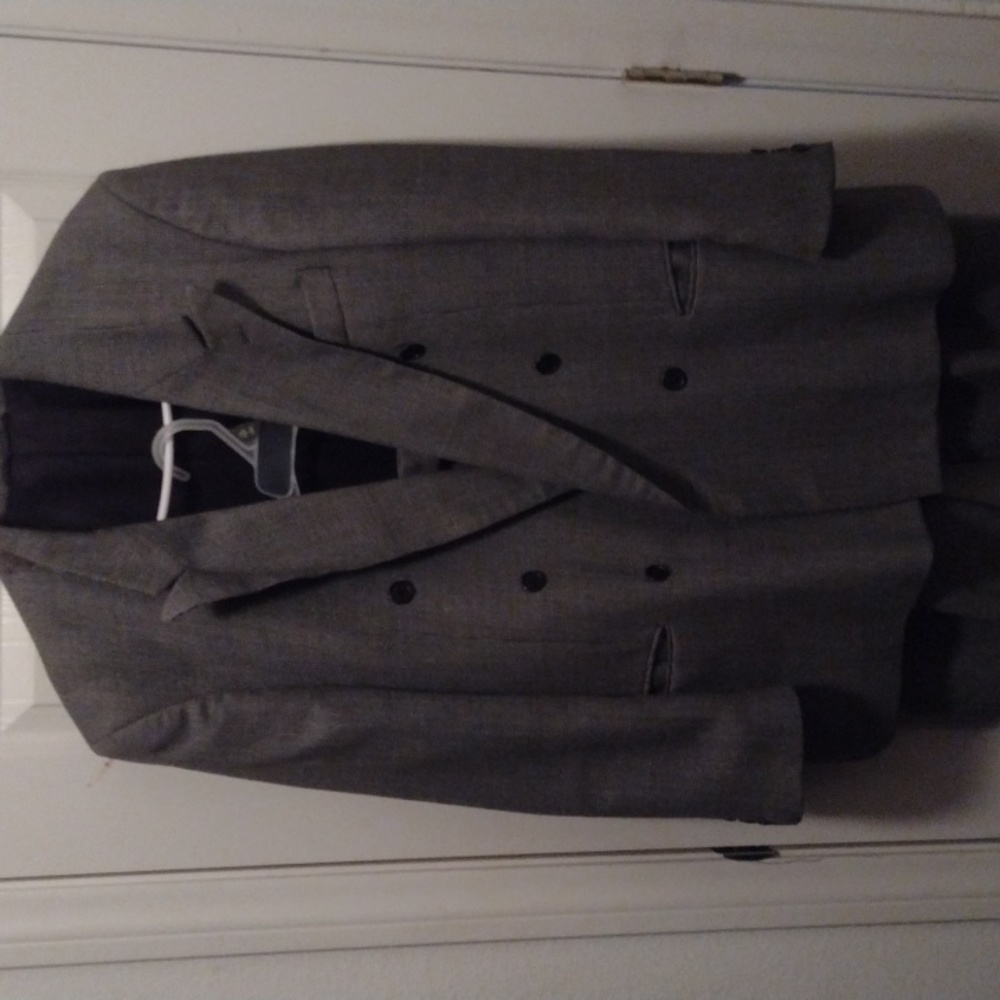 Lazzi men's suit Gray small checkered double-breasted